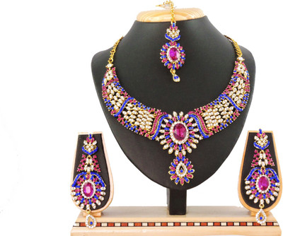 Vatsalya Creation Alloy Jewel Set(Pink, Blue)