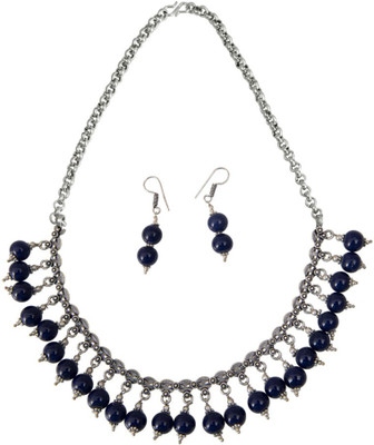 Taj Pearl Alloy Jewel Set(Silver)