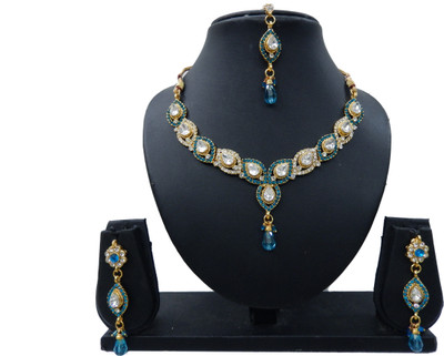 Shree Bhawani Art Jewellery Alloy Jewel Set(Blue)