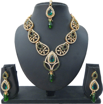 Shree Bhawani Art Jewellery Alloy Jewel Set(Green)
