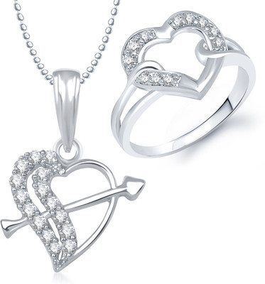 Meenaz Alloy Jewel Set(Silver)
