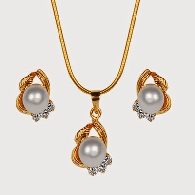 Nisa Pearls & Jewellery Ceramic Jewel Set(Red)