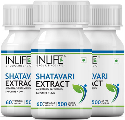 Inlife Shatavari Extract Asparagus Recemosus (Saponins > 20%) Women's Wellness Supplement, 500 mg - 60 Vegetarian Capsules (3 pack)(180 No)
Inlife Shatavari Extract Asparagus Recemosus (Saponins > 20%) Women's Wellness Supplement, 500 mg - 60 Vegetarian Capsules (3 pack)(180 No)