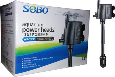 Sobo Aquarium Power Head WP-2990 | Power: 25W (F MAX: 1500L/Hr | H MAX: 1.5 Meter) | Water Aquarium Pump(101 cm)
Sobo Aquarium Power Head WP-2990 | Power: 25W (F MAX: 1500L/Hr | H MAX: 1.5 Meter) | Water Aquarium Pump(101 cm)