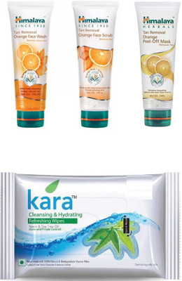 Himalaya Tan Removal Orange Peel Off Mask, Tan Removal Orange Face Wash, Tan Removal Orange Face Scrub, kara skin care wipes(Set of 4)
Himalaya Tan Removal Orange Peel Off Mask, Tan Removal Orange Face Wash, Tan Removal Orange Face Scrub, kara skin care wipes(Set of 4)