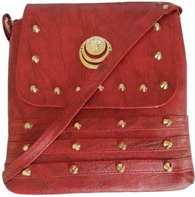 GiftingTree Girls Casual Red PU Sling Bag