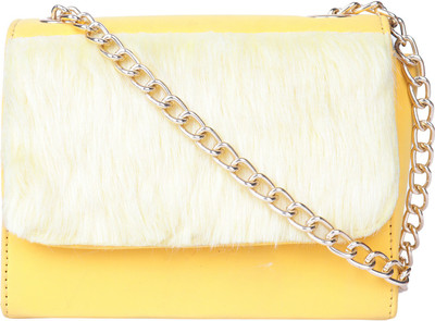 Do Bhai Women Casual Yellow PU Sling Bag