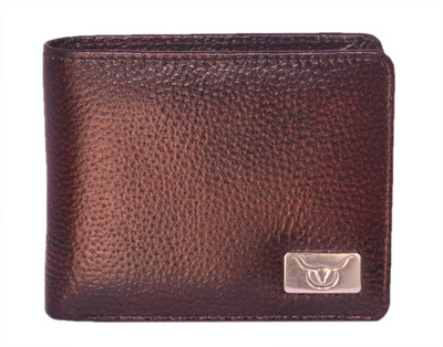 Hidelink Men Brown Genuine Leather Wallet(6 Card Slots)