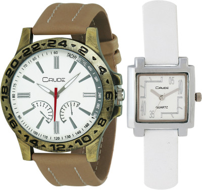 Crude rg545 white beige lather strap formal couple combo watch Watch - For Men & Women
Crude rg545 white beige lather strap formal couple combo watch Watch - For Men & Women