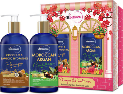 StBotanica Coconut Oil & Bamboo Hair Strengthening Shampoo + Moroccan Argan Hair Conditioner(Set of 1)