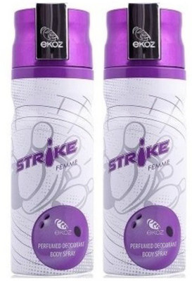 EKOZ STRIKE FEMME Perfume Body Spray - For Women(400 ml, Pack of 2)