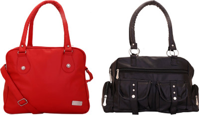 Lady bar Shoulder Bag(Red, Black), Black;red