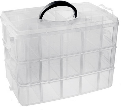 Inditradition 3 Layer Things Storage Box, Organizer, Container, Bin, Basket | With Removable Dividers (Transparent, Plastic) Storage Vanity Box(White)
Inditradition 3 Layer Things Storage Box, Organizer, Container, Bin, Basket | With Removable Dividers (Transparent, Plastic) Storage Vanity Box(White)