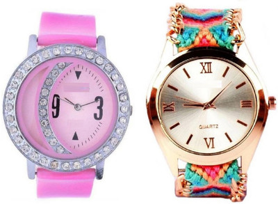 Freny Exim beautiful pink diamond studded fabric multicolour belt combo of 2 womens watch Trendy fashion watch Watch - For Girls
Freny Exim beautiful pink diamond studded fabric multicolour belt combo of 2 womens watch Trendy fashion watch Watch - For Girls