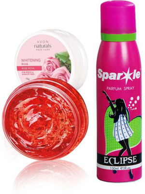 Avon Anew atural Face care Whitening Mask -Rose Petal 75 g (21656) With one sparkle perfume spray 150 ml(Set of 2)
Avon Anew atural Face care Whitening Mask -Rose Petal 75 g (21656) With one sparkle perfume spray 150 ml(Set of 2)