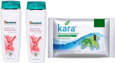 Himalaya intensive face moisturising face lotion, kara skin care wipes(Set of 3)
Himalaya intensive face moisturising face lotion, kara skin care wipes(Set of 3)