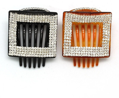 stripes XJ698018 Hair Clip(Black, Gold)
