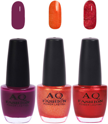 AQ Fashion Funky Vibrant Range of Colors Nail polish Deep Plum,Shimmer Fantasy,Shimmer Maroon(Pack of 3)
AQ Fashion Funky Vibrant Range of Colors Nail polish Deep Plum,Shimmer Fantasy,Shimmer Maroon(Pack of 3)