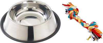 Foodie Puppies Multi Utility Combo Kit for Dogs/Pets (900ml Stainless Steel Feeding Plain Bowl + Dog Rope) Cotton, Steel Tug Toy For Dog
Foodie Puppies Multi Utility Combo Kit for Dogs/Pets (900ml Stainless Steel Feeding Plain Bowl + Dog Rope) Cotton, Steel Tug Toy For Dog