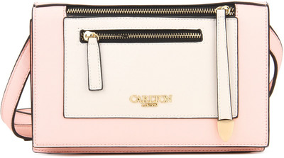 Carlton London Women Casual Pink, White PU Sling Bag