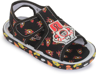 Footfun by Liberty Boys & Girls Slip-on Sports Sandals(Black