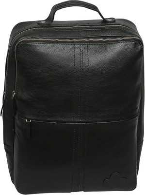 HYATT Leather Laptop Backpack 18 L Laptop Backpack(Black)