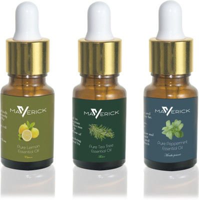 Maverick Pure Peppermint, Lemon & Tea Tree essential oil 3 in 1 pack with dropper(10 ml)
Maverick Pure Peppermint, Lemon & Tea Tree essential oil 3 in 1 pack with dropper(10 ml)