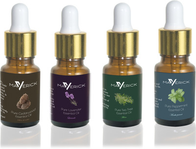 Maverick Pure Lavender, Cedarwood, Peppermint & Tea Tree essential oil 4 in 1 pack with dropper(10 ml)
Maverick Pure Lavender, Cedarwood, Peppermint & Tea Tree essential oil 4 in 1 pack with dropper(10 ml)