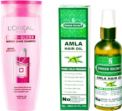 L'Oreal NUTRI GLOSS SHAMPOO 175ML with SHEER SECRET COLD PRESSED AMLA OIL 100ML(Set of 2)
L'Oreal NUTRI GLOSS SHAMPOO 175ML with SHEER SECRET COLD PRESSED AMLA OIL 100ML(Set of 2)