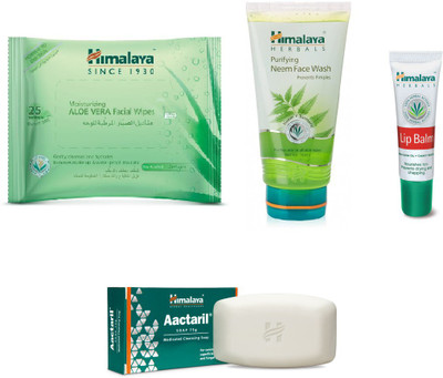 Himalaya Aloe Vera Facial Wipes, Purifying Neem Face Wash, Lip Balm, Aactaril Soap(Set of 4)
Himalaya Aloe Vera Facial Wipes, Purifying Neem Face Wash, Lip Balm, Aactaril Soap(Set of 4)