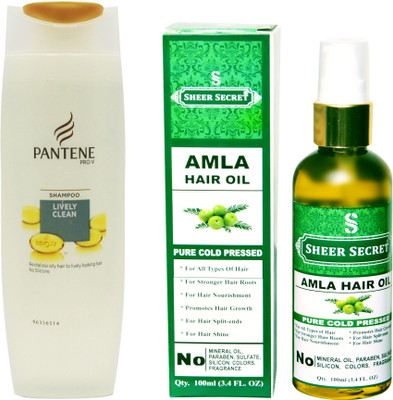 PANTENE 180 ML LIVELY CLEAN SHAMPOO with SHEER SECRET COLD PRESSED AMLA OIL 100ML(Set of 2)
PANTENE 180 ML LIVELY CLEAN SHAMPOO with SHEER SECRET COLD PRESSED AMLA OIL 100ML(Set of 2)