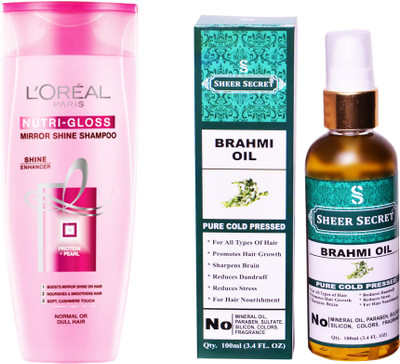 L'Oreal NUTRI GLOSS SHAMPOO 175ML with SHEER SECRET COLD PRESSED BRAHMI OIL 100ML(Set of 2)
L'Oreal NUTRI GLOSS SHAMPOO 175ML with SHEER SECRET COLD PRESSED BRAHMI OIL 100ML(Set of 2)