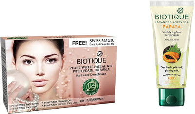 BIOTIQUE BIO Bio Pearl White Facial Kit, Bio Papaya Exfoliating Face Wash(Set of 2)
BIOTIQUE BIO Bio Pearl White Facial Kit, Bio Papaya Exfoliating Face Wash(Set of 2)