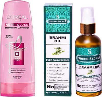 L'Oreal NUTRI GLOSS CONDITIONER 175 ML with SHEER SECRET COLD PRESSED BRAHMI OIL 100ML(Set of 2)
L'Oreal NUTRI GLOSS CONDITIONER 175 ML with SHEER SECRET COLD PRESSED BRAHMI OIL 100ML(Set of 2)