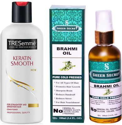 TRESemme 190 ML KERATIN SMOOTH CONDITIONER with SHEER SECRET COLD PRESSED BRAHMI OIL 100ML(Set of 2)
TRESemme 190 ML KERATIN SMOOTH CONDITIONER with SHEER SECRET COLD PRESSED BRAHMI OIL 100ML(Set of 2)