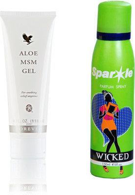 Forever Aloe MSM gel 118 g (205) With One Sparkle Perfume Spray 150 Ml(Set of 2)
Forever Aloe MSM gel 118 g (205) With One Sparkle Perfume Spray 150 Ml(Set of 2)