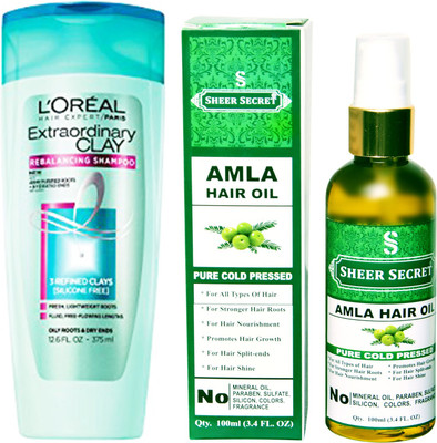 L'Oreal EXTRA ORDINARY CLAY SHAMPOO 175ML with SHEER SECRET COLD PRESSED AMLA OIL 100ML(Set of 2)
L'Oreal EXTRA ORDINARY CLAY SHAMPOO 175ML with SHEER SECRET COLD PRESSED AMLA OIL 100ML(Set of 2)