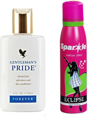 Forever Gentleman's pride 118 ml (070) With one sparkle perfume spray 150 ml(Set of 2)
Forever Gentleman's pride 118 ml (070) With one sparkle perfume spray 150 ml(Set of 2)