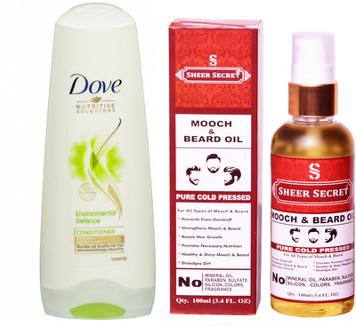 Dove 180 ML ENVIRONMENTAL DEFENCE CONDITIONER with SHEER SECRET COLD PRESSED MOOCH AND BEARD OIL 100ML(Set of 2)
Dove 180 ML ENVIRONMENTAL DEFENCE CONDITIONER with SHEER SECRET COLD PRESSED MOOCH AND BEARD OIL 100ML(Set of 2)