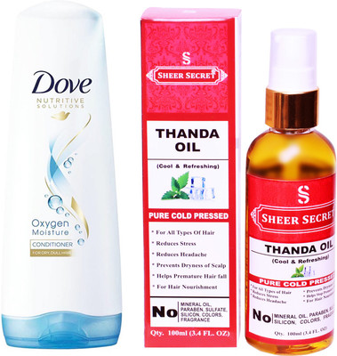 Dove 180 ML OXYGEN MOISTURE CONDITIONER with SHEER SECRET COLD PRESSED THANDA OIL 100ML(Set of 2)
Dove 180 ML OXYGEN MOISTURE CONDITIONER with SHEER SECRET COLD PRESSED THANDA OIL 100ML(Set of 2)