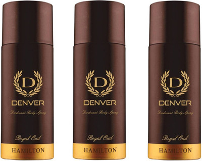 Denver Royal Oud Deodorant Body Spray 165ML Each Combo (Pack of 3) Body Spray - For Men & Women(495 ml, Pack of 3)
Denver Royal Oud Deodorant Body Spray 165ML Each Combo (Pack of 3) Body Spray - For Men & Women(495 ml, Pack of 3)