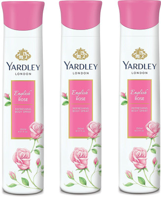 Yardley London Women English Rose 150ML Each (Pack of 3) Body Spray - For Women(450 ml, Pack of 3)
Yardley London Women English Rose 150ML Each (Pack of 3) Body Spray - For Women(450 ml, Pack of 3)