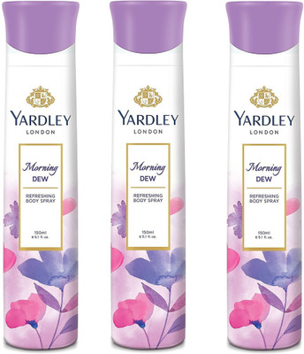 Yardley London Women Morning Dew 150ML Each (Pack of 3) Body Spray - For Women(450 ml, Pack of 3)
Yardley London Women Morning Dew 150ML Each (Pack of 3) Body Spray - For Women(450 ml, Pack of 3)