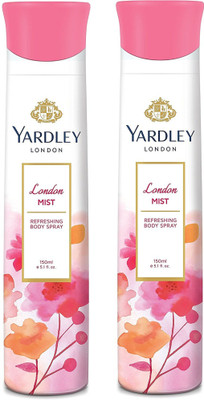 Yardley London Women London Mist 150ML Each (Pack of 2) Body Spray - For Women(300 ml, Pack of 2)
Yardley London Women London Mist 150ML Each (Pack of 2) Body Spray - For Women(300 ml, Pack of 2)