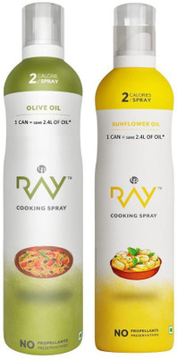 Ray Healthy Cooking Spray -Combo of (Refined Olive + Sunflower ) OIL - 200 ml each ( 2 Calories/spray) Olive Oil Can(2 x 100 ml)
Ray Healthy Cooking Spray -Combo of (Refined Olive + Sunflower ) OIL - 200 ml each ( 2 Calories/spray) Olive Oil Can(2 x 100 ml)