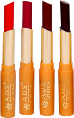 ADS Best Non-Smudging lipstick set of 4 multicolor (bba)(Multicolor, 1.5 ml)
