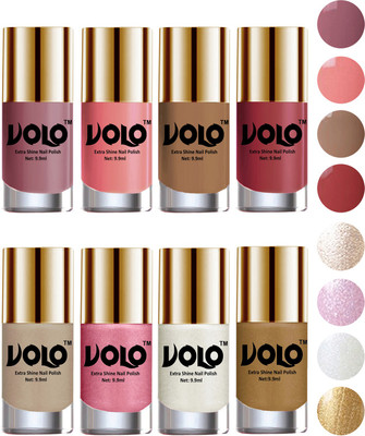 Volo High-Shine Long Lasting Non Toxic Professional Nail Polish Set of 8 Nudes Spring, Candy Cotton, Dark Nude, Tan, Chrome Rust, Metallic Pink, Pearly White Chrome, Golden(Pack of 8)
Volo High-Shine Long Lasting Non Toxic Professional Nail Polish Set of 8 Nudes Spring, Candy Cotton, Dark Nude, Tan, Chrome Rust, Metallic Pink, Pearly White Chrome, Golden(Pack of 8)