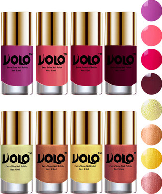 Volo High-Shine Long Lasting Non Toxic Professional Nail Polish Set of 8 Bright Plum, Pink Mania, Moon Magenta, Wine, Chrome Olive Green, Bronze Magnetic, Gold Chrome, Hot Lava(Pack of 8)
Volo High-Shine Long Lasting Non Toxic Professional Nail Polish Set of 8 Bright Plum, Pink Mania, Moon Magenta, Wine, Chrome Olive Green, Bronze Magnetic, Gold Chrome, Hot Lava(Pack of 8)