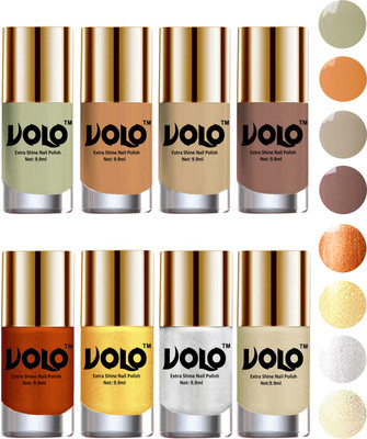 Volo High-Shine Long Lasting Non Toxic Professional Nail Polish Set of 8 Mischievous Mint, Flirty Nude, Nude, Dark Nude, Red Gold, Golden, Metallic Silver, Light Golden(Pack of 8)
Volo High-Shine Long Lasting Non Toxic Professional Nail Polish Set of 8 Mischievous Mint, Flirty Nude, Nude, Dark Nude, Red Gold, Golden, Metallic Silver, Light Golden(Pack of 8)
