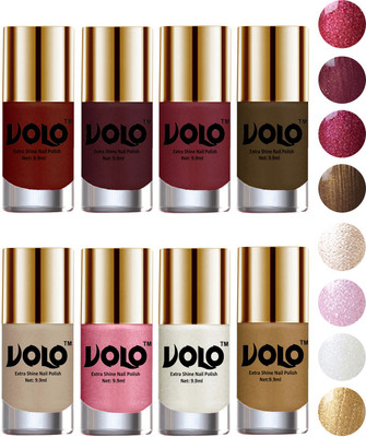 Volo High-Shine Long Lasting Non Toxic Professional Nail Polish Set of 8 Lava Lust, Shimmer Coffee, Metallic Red, Gold, Metallic Coffee, Chrome Rust, Metallic Pink, Pearly White Chrome, Golden(Pack of 8)
Volo High-Shine Long Lasting Non Toxic Professional Nail Polish Set of 8 Lava Lust, Shimmer Coffee, Metallic Red, Gold, Metallic Coffee, Chrome Rust, Metallic Pink, Pearly White Chrome, Golden(Pack of 8)